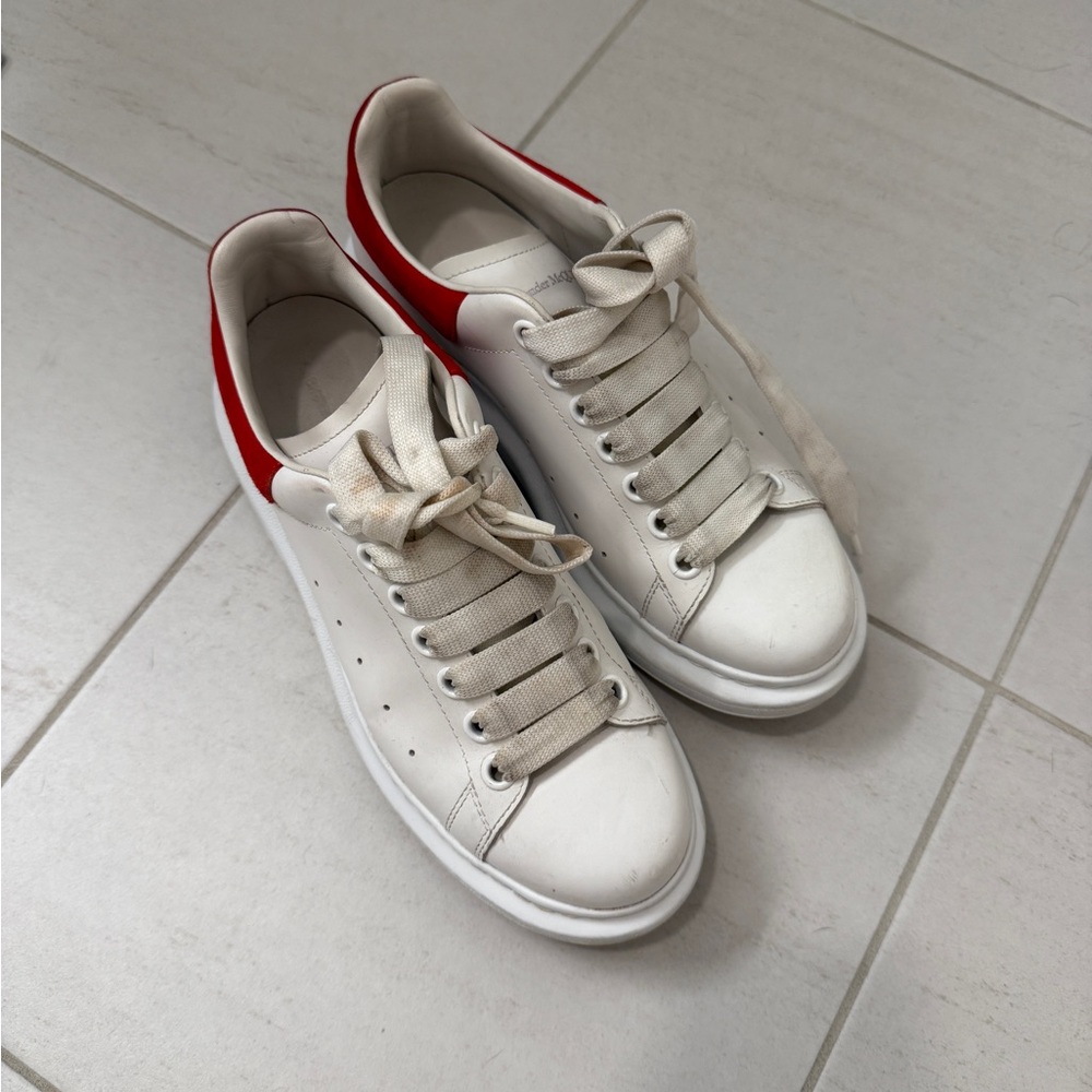 Alexander McQueen White and Red Sneakers